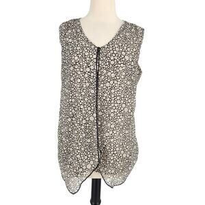 SALE Adele & May B&W Dots Chiffon Jersey Sleeveless Tank